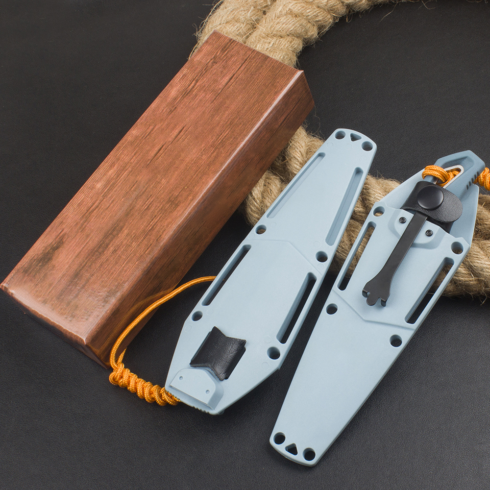 Top Quality Survival Straight Knife CPM-MagnaCut Stone Wash Full Tang TPV Handle Outdoor Hunting Fishing Fixed Blade Knives with Kydex