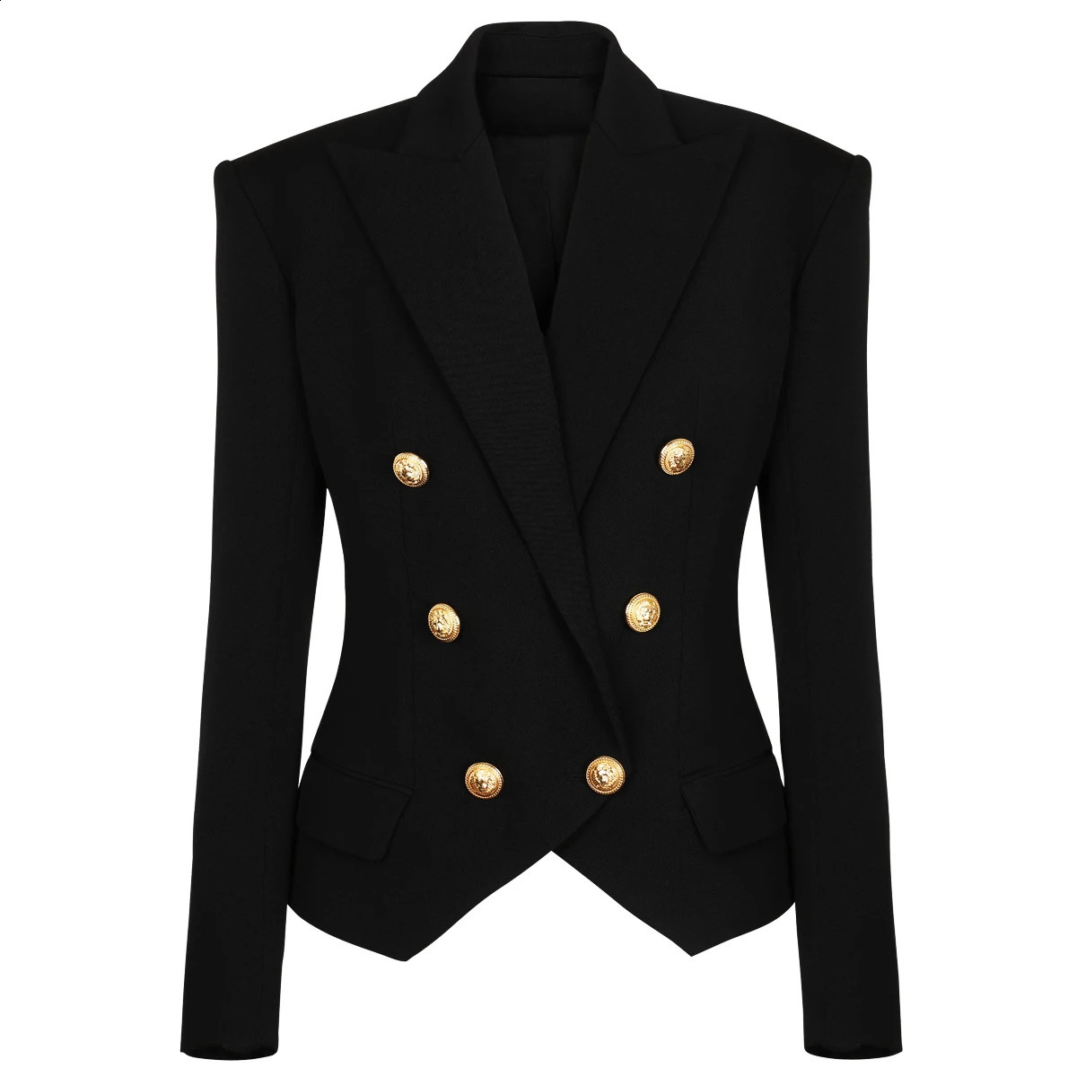 S-XXL tricolor solid double chest elegant commuting casual womens coat jacket 240827