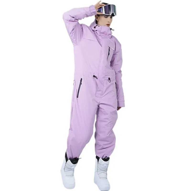 Skiing Suits Ski Suit Cold-Proof Mens and Womens One-Piece Outdoor Waterproof Windproof Snowboarding Suit H240826