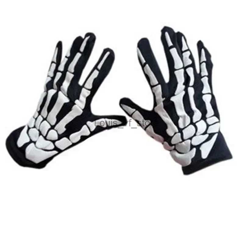 Fingerless Gloves 1 pair of mens gloves fashionable horror skull claw bone party supplies favored Halloween DIY decoration H240827 VQF0