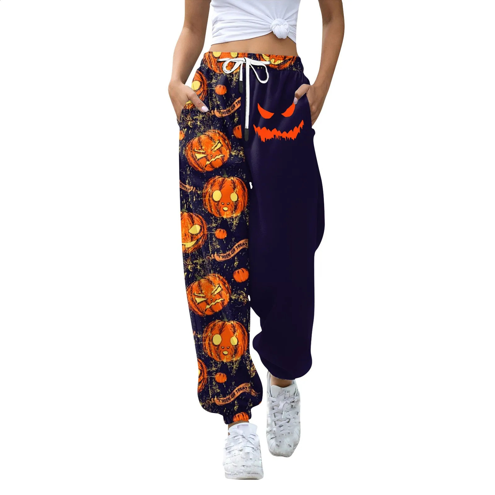 Womens casual fashion Halloween printed casual pants Pantalones De Mujer Cal Pantalona womens casual pants 240827