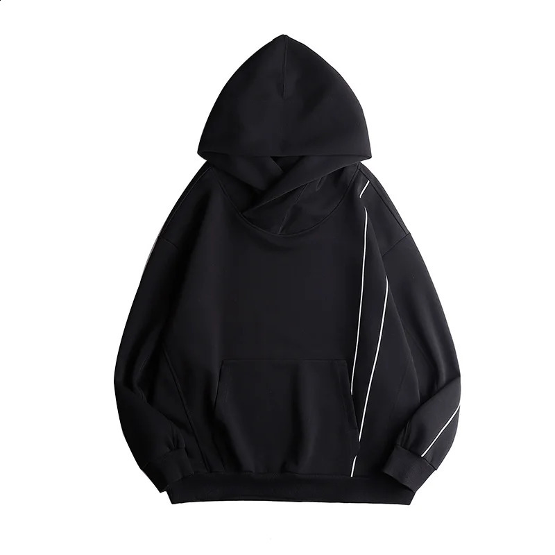 Double necklace Hoodie Techwear Harajuku mens functional Hoodies hiphop streetwear Pullover sweatshirt ultrafine cotton 240826
