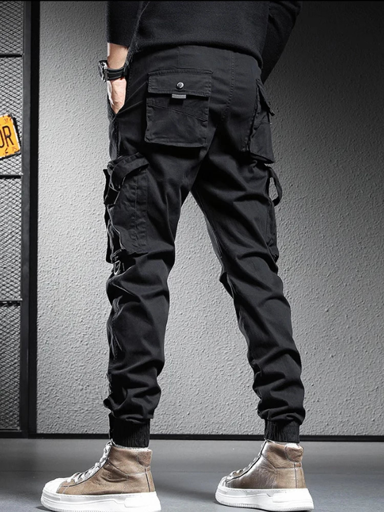 Fashionable street retro multi pocket covers mens fashion brand loose wide leg straight casual clothing 240827