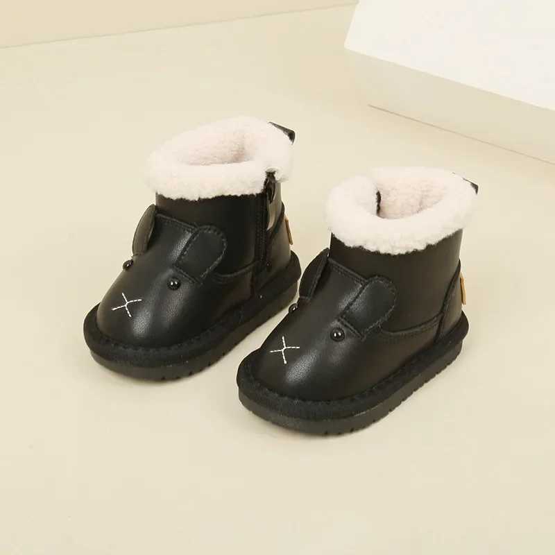 Plush Short Boots Cartoon Edition Walking Shoes Baby Warm Snow Boots Autumn and Winter Boys Cotton Shoes M240827