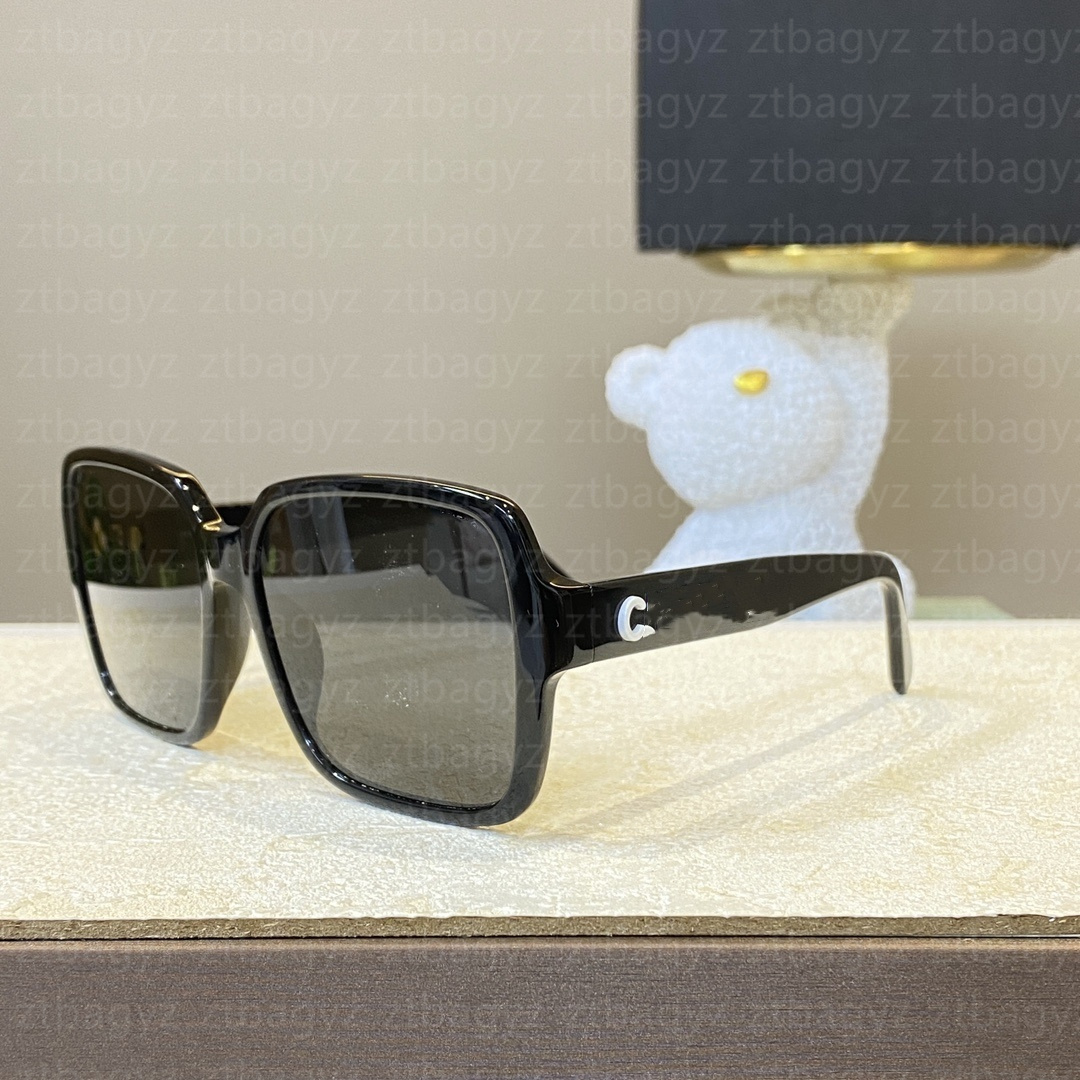 Black Designer Polished Sunglasses - Polarized Lenses & Travel-Friendly Case Included 5408111