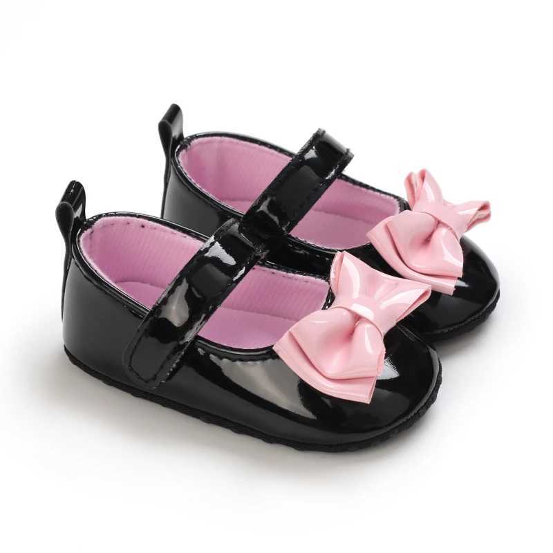 Baby shoes PU bow knot soft shoes pre walking shoes toddler shoes anti slip baby shoes spring and autumn first walking shoes M240827