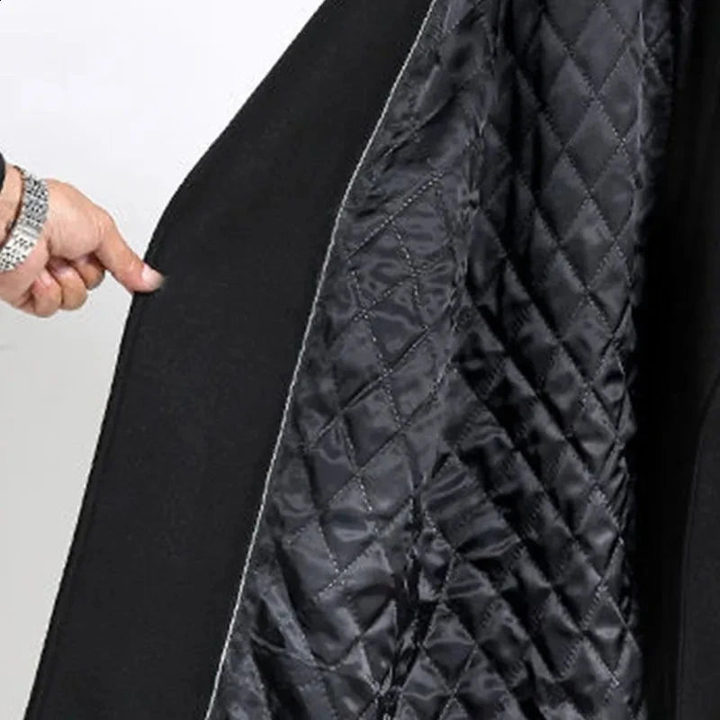 Elegant waist belt long wool blend jacket size 90kg Korean thick winter double breasted Chaquetas warm 240826