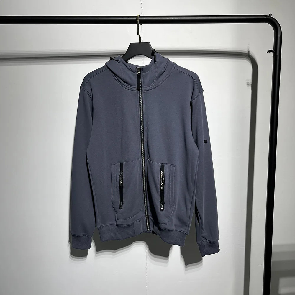 High quality zipper hoodie mens pullover patch embroidery compass badge turtle neck sportswear 240826