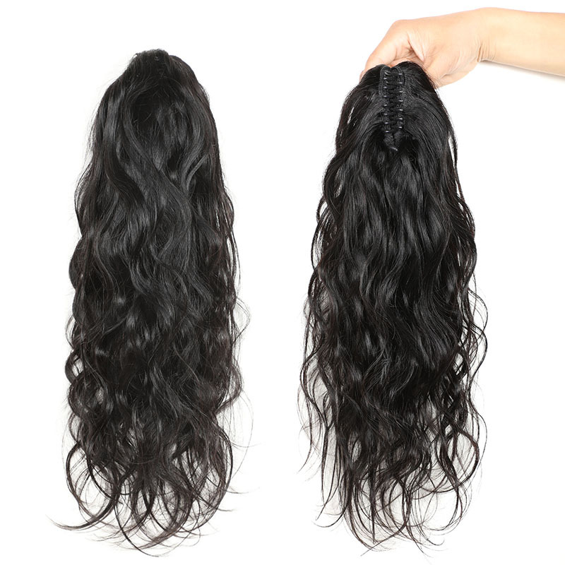 Claw In Ponytails Human Natural body wave Extension for Black women 100% Virgin Brazilian Hair Clip in wavy