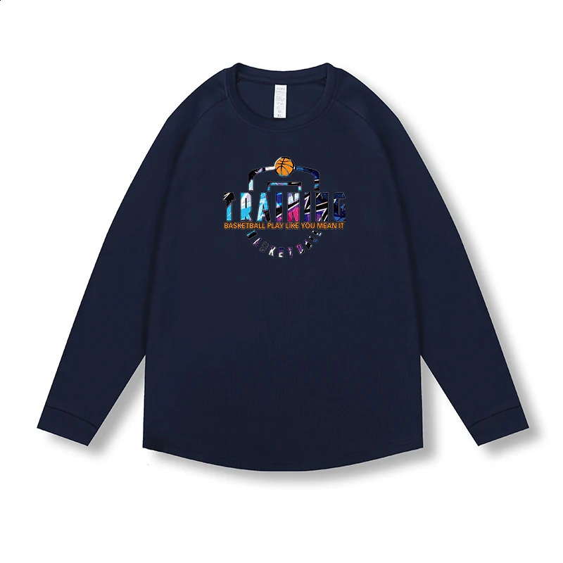 Customized polyester sports shirt mens long sleeved running training and fitness top outdoor Tshirt 240827