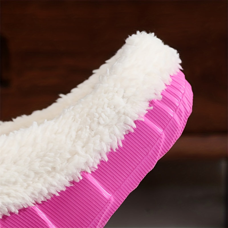 Cozy Winter Plush Lined Croc Slippers - Super Soft EVA Insole, Solid Color, Non-Slip EVA Sole, Casual Slip-On Style, Suitable for Indoor and Outdoor U