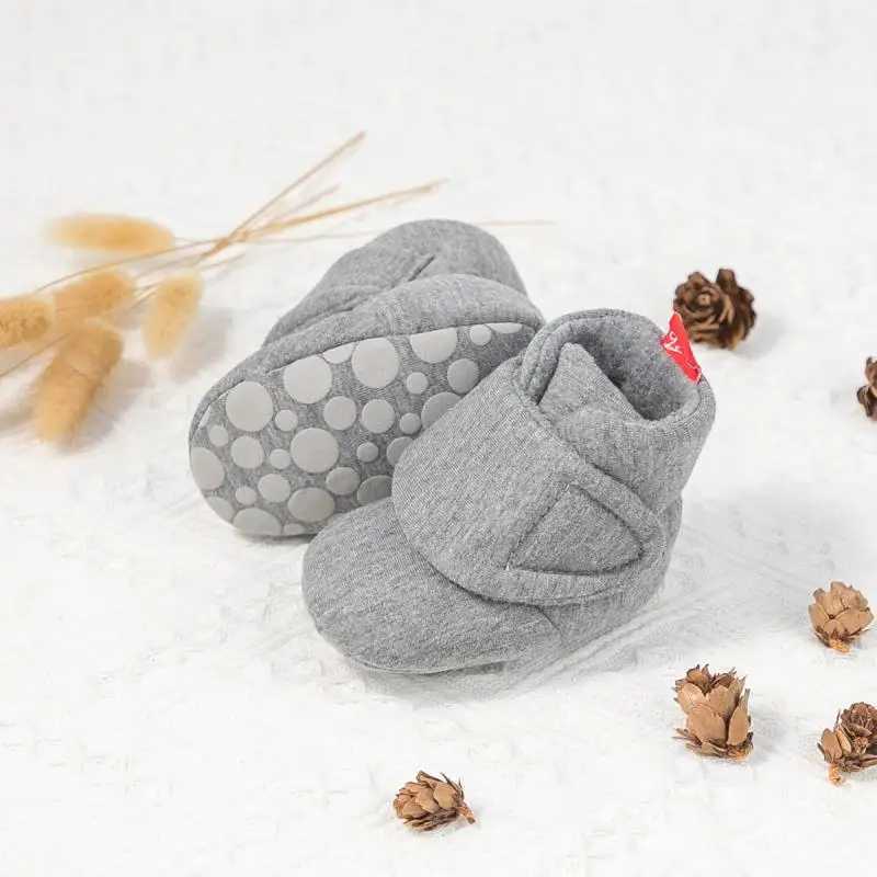 KIDSUN baby crib shoes baby winter socks shoes warm boots pure cotton anti slip soft sole toddlers first step newborn M240827