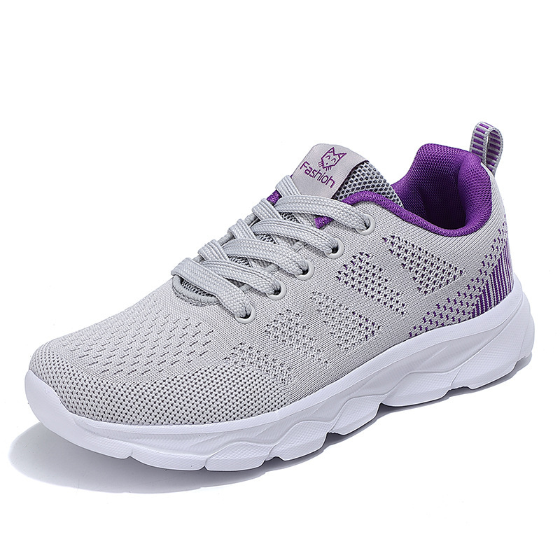 Chunky Comfort Sneakers - Breathable Mesh Upper, Low Top Design, Solid Color, Cushioned Insoles, Slip-Resistant Outsoles, Comfortable Fit for Womens F