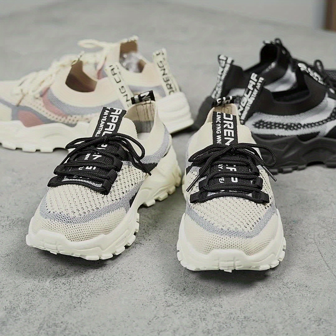 Comfortable Low-Top Breathable Mesh Platform Sneakers for Women - Lightweight, Casual, Lace-Up Design, Soft Insoles, Non-Slip Outsoles, Ideal for Outd