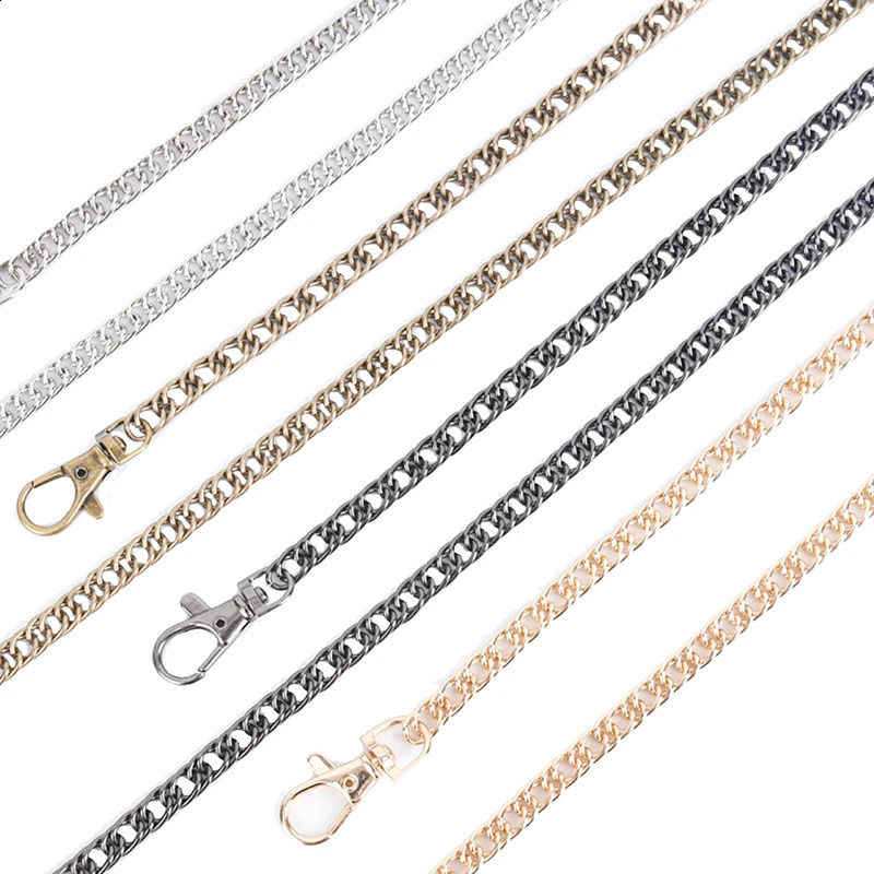 100cm Handbag Metal Chains DIY Purse Chain With Buckles Shoulder Bags Straps Handles Bag Parts GoldSilverGun black y250213
