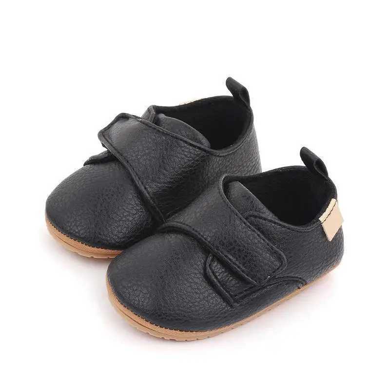 Kidsun baby shoes for girls and boys unisex PU leather rubber sole anti slip hook and loop baby toddler first walker fashionable Moccasins M240827