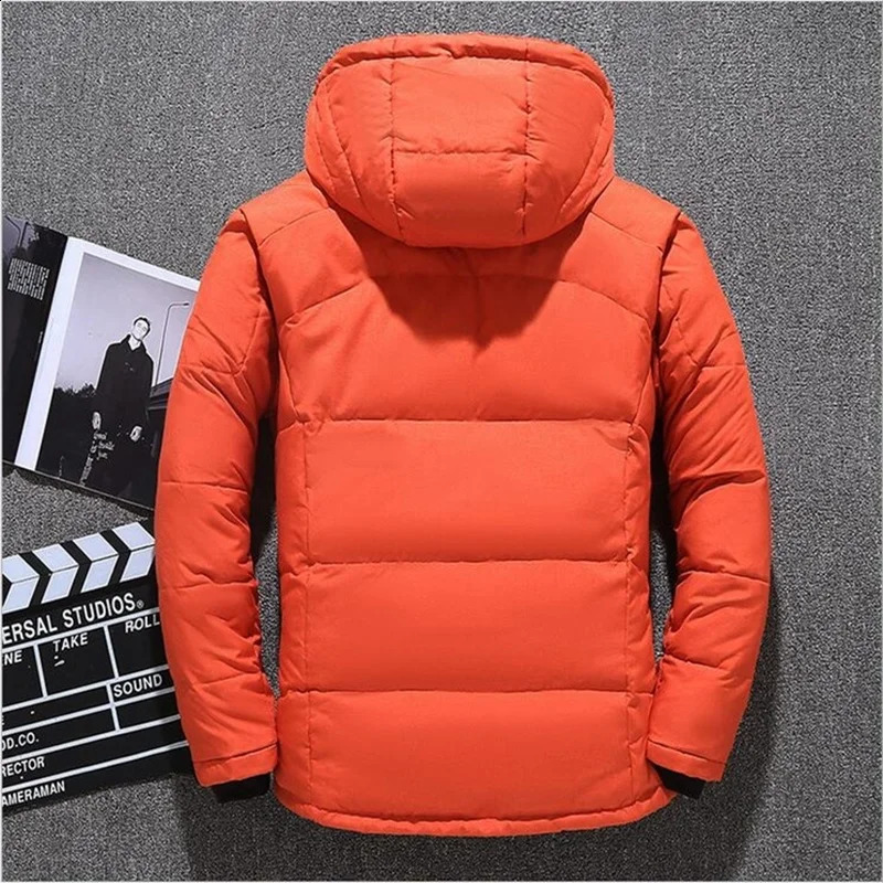 20 Degree Winter Clothing Men White Duck goose Feather coat Thick Mens Warm Snow Jacket Coat Windbreaker Men 240826