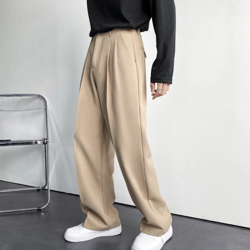 IEFB Autumn Straight Suit Pants Loose Casual Mens High Street Wide Leg Korean Fashion Male Trousers 9A4489 240827