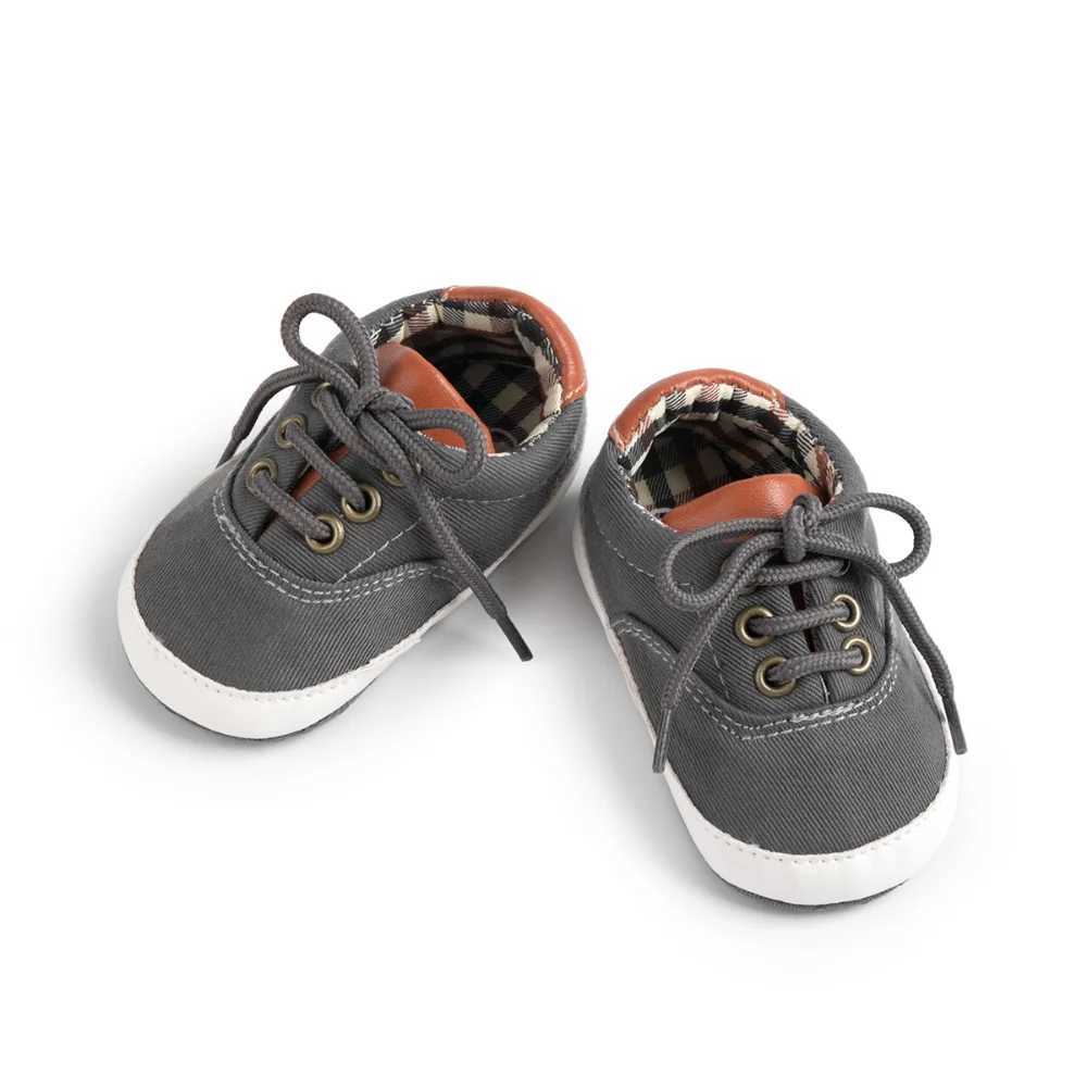 Baby canvas sports shoes baby unisex shoes anti slip soft new classic lace laces casual sports first mover baby crib boys shoes M240827