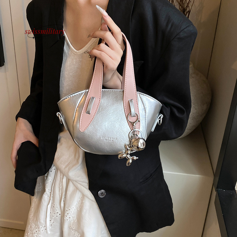 Swissmilitary Fashionable hand-held single shoulder diagonal cross small handbag, 2024 summer new style contrasting color western-style work commuting