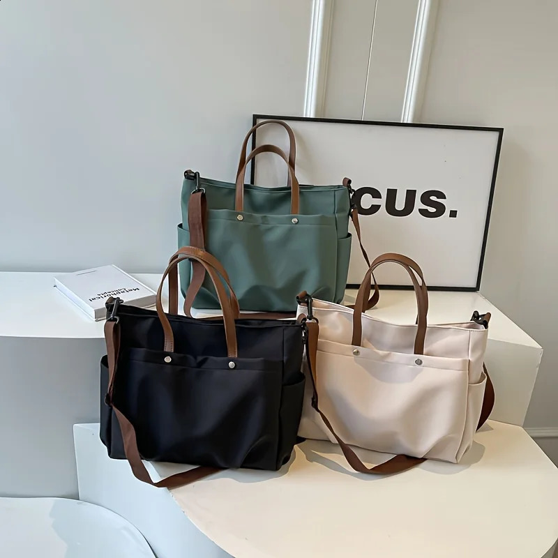 Large Capacity Nylon Material Tote Bag Casual And Simple Style Shoulder Bag For Women Daily Commute 240827