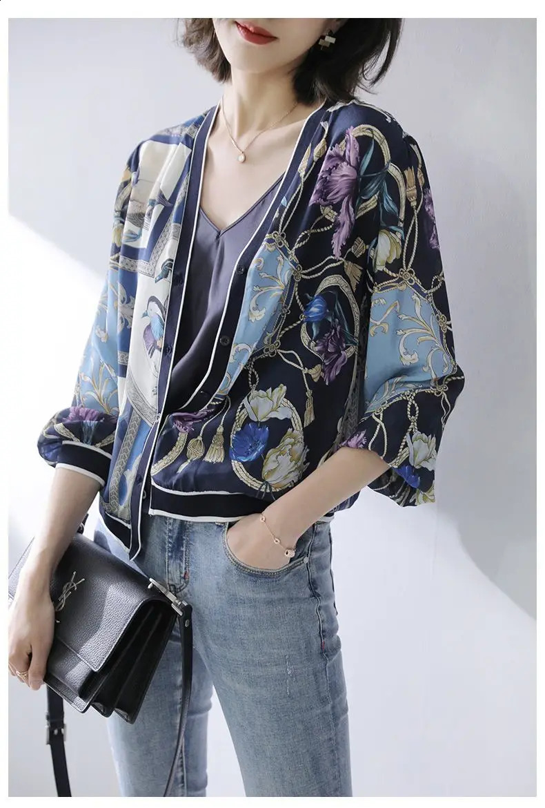 Spring and summer warm and loose womens long sleeved patched short sleeved jackets sun protection clothing thin top cardigans trend 240827