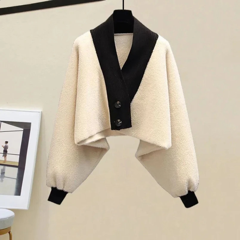 Autumn and winter womens clothing Korean style slim fit sweater casual dress elegant twopiece set 240827