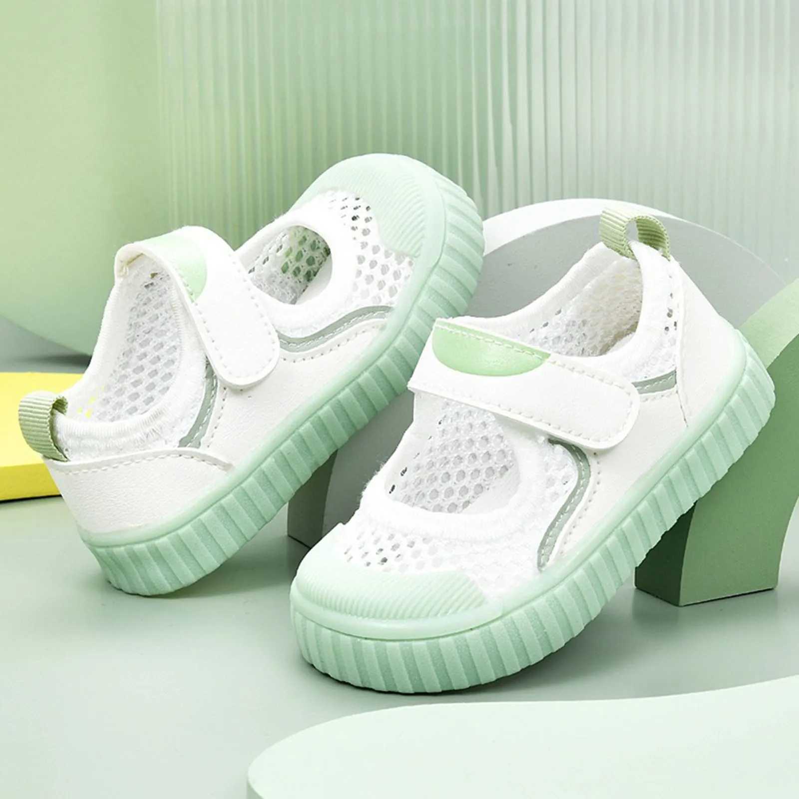 Summer baby sandals childrens shoes 1-2-3 year old baby non slip soft soled baby shoes childrens air mesh breathable sports shoes M240827