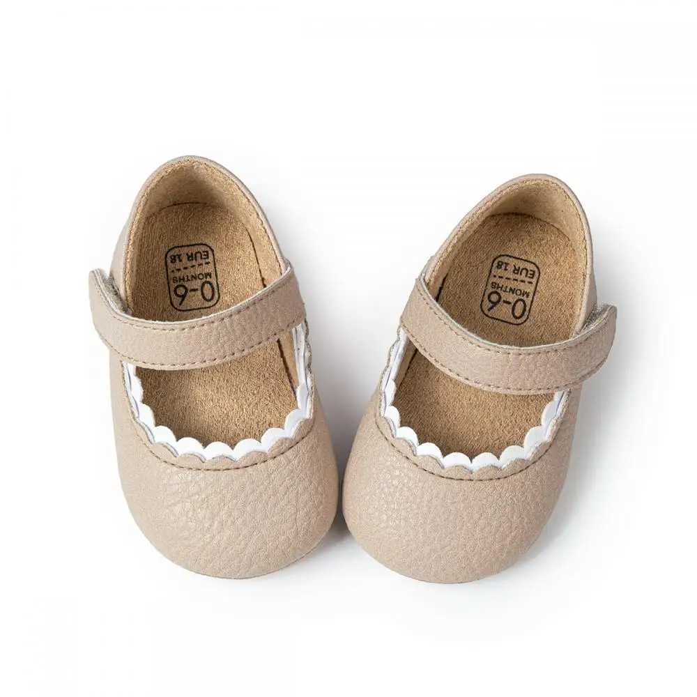 Baby shoes cute baby girls first walking rubber sole anti slip and breathable comfortable and soft baby solid color shoes 0-18M M240827