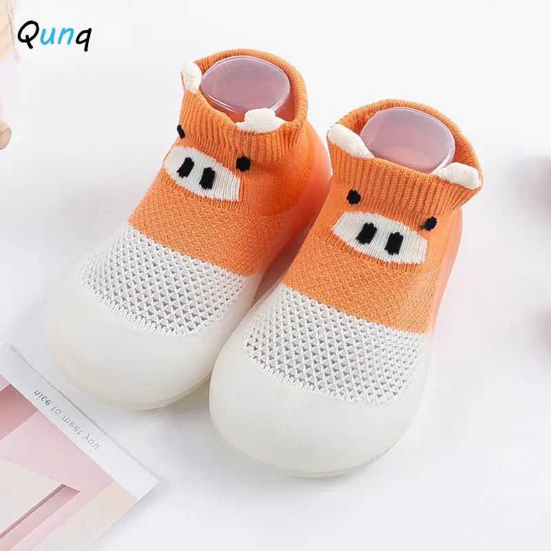 Qunq Spring and Summer New Baby Socks and Shoes Soft soled Mesh Hollow Cartoon Breathable Anti slip Cute Floor Socks and Shoes M240827