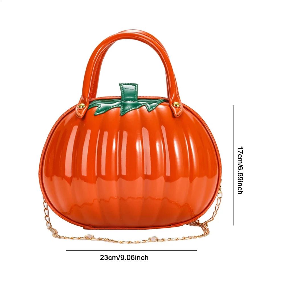 Womens pumpkin shaped handbag Versatile creative shoulder bag fashionable and adorable multifunctional waterproof Halloween 240827