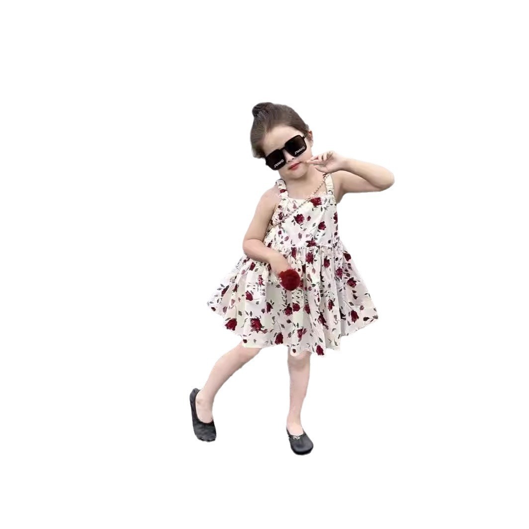 Girls' summer new vacation style Korean version tank top dress for children F20-08.27