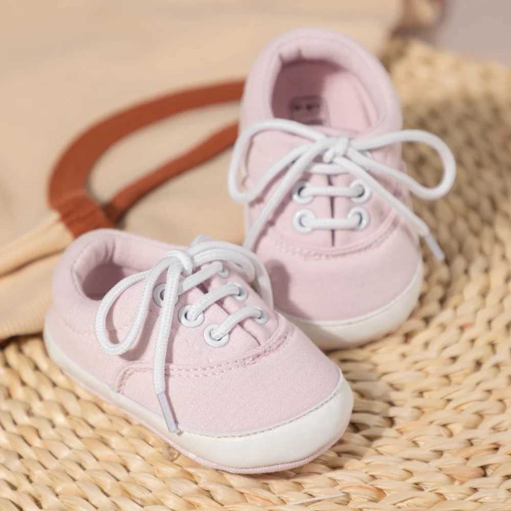 Baby canvas sports shoes baby unisex shoes anti slip soft new classic lace laces casual sports first mover baby crib boys shoes M240827