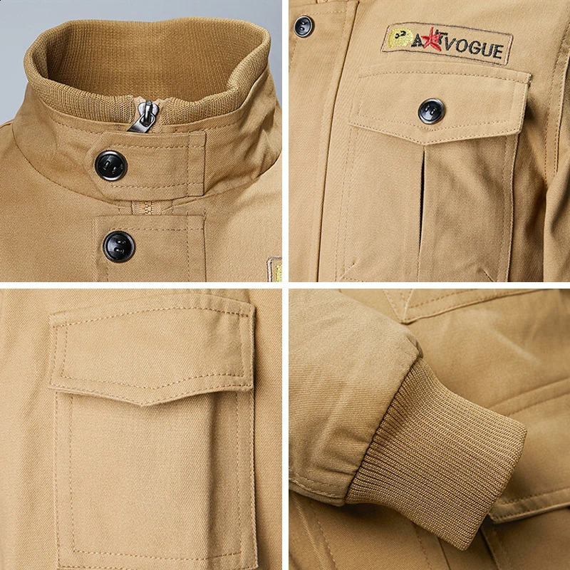 Men Casual Bomber Flight Cotton Jacket Mens Military Jacket Spring Autumn Army Tactical Jacket Coat Windbreaker Men Clothing 240826