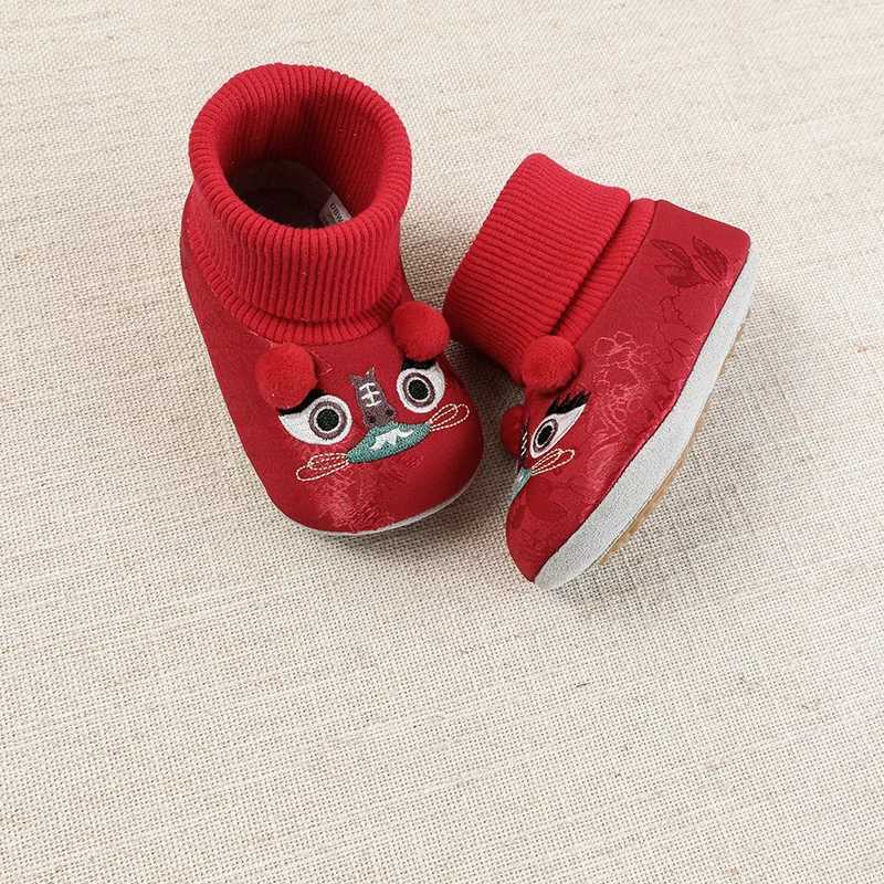 DBW16307-3 Dave Bella Winter Baby Neutral Fashion Cartoon Tiger First Step Walker Newborn Shoes M240827