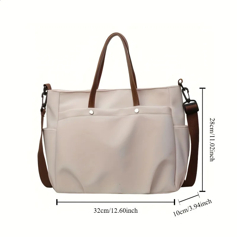 Large Capacity Nylon Material Tote Bag Casual And Simple Style Shoulder Bag For Women Daily Commute 240827