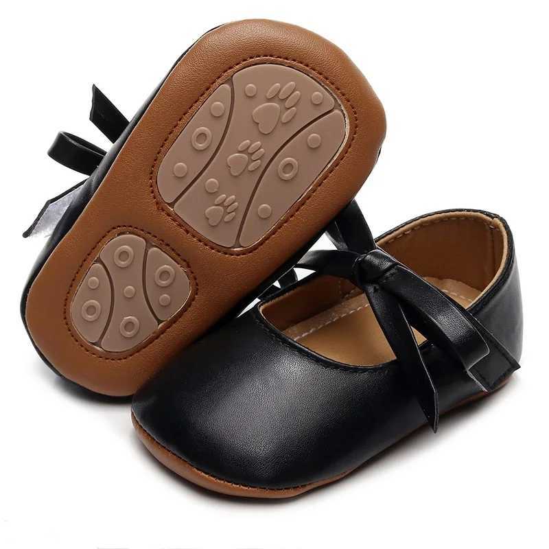 BeQeuewll Baby Girls Mary Jane Shoes Bow PU Princess Apartment Casual Walking Shoes M240827