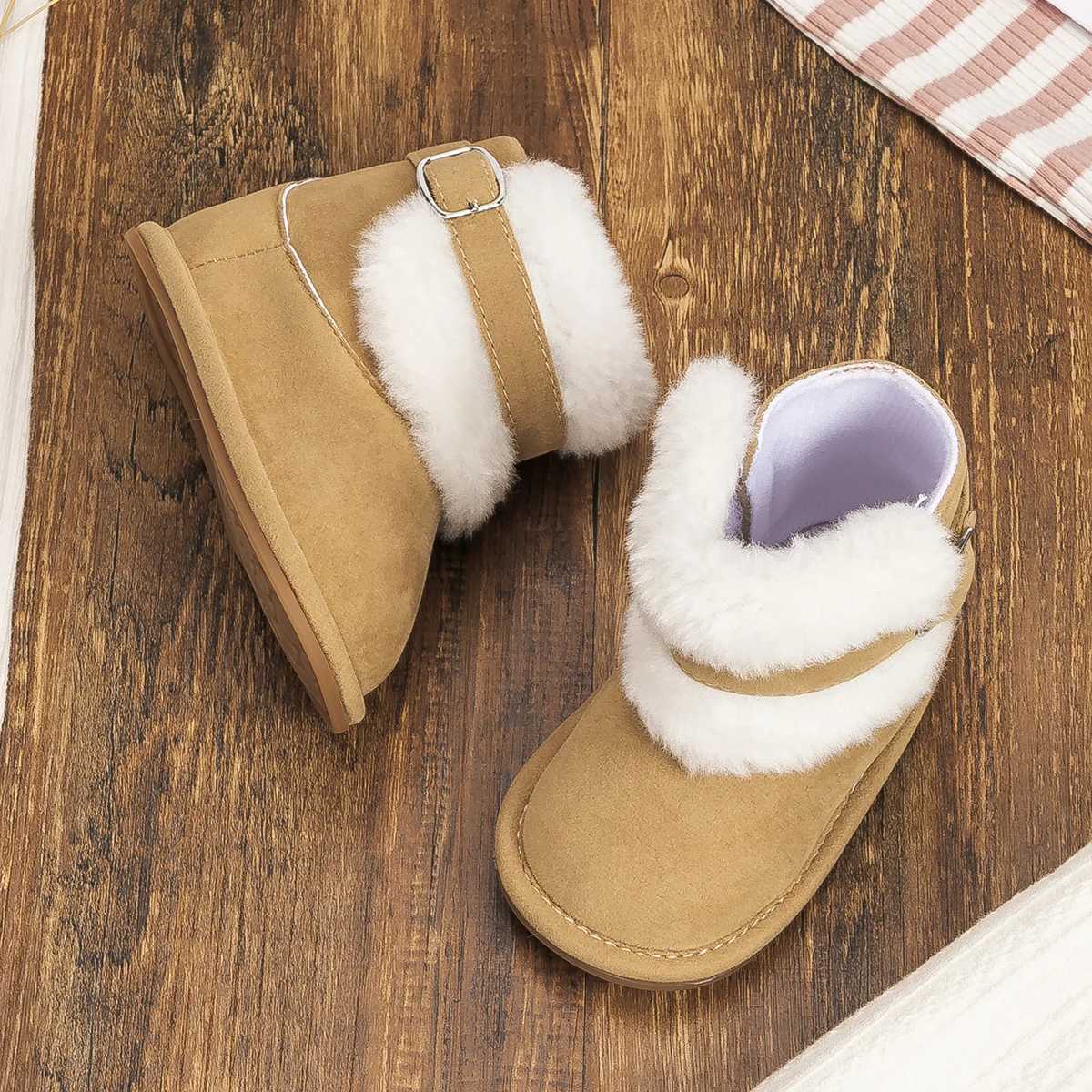 KIDSUN newborn baby boots winter warmth for girls and boys baby soft soled fur snow boots 0-18M M240827
