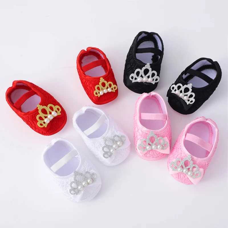 Cute Crown Princess Autumn Baby First Walking Shoes Comfortable Baby Girl Baby Bed Shoes M240827
