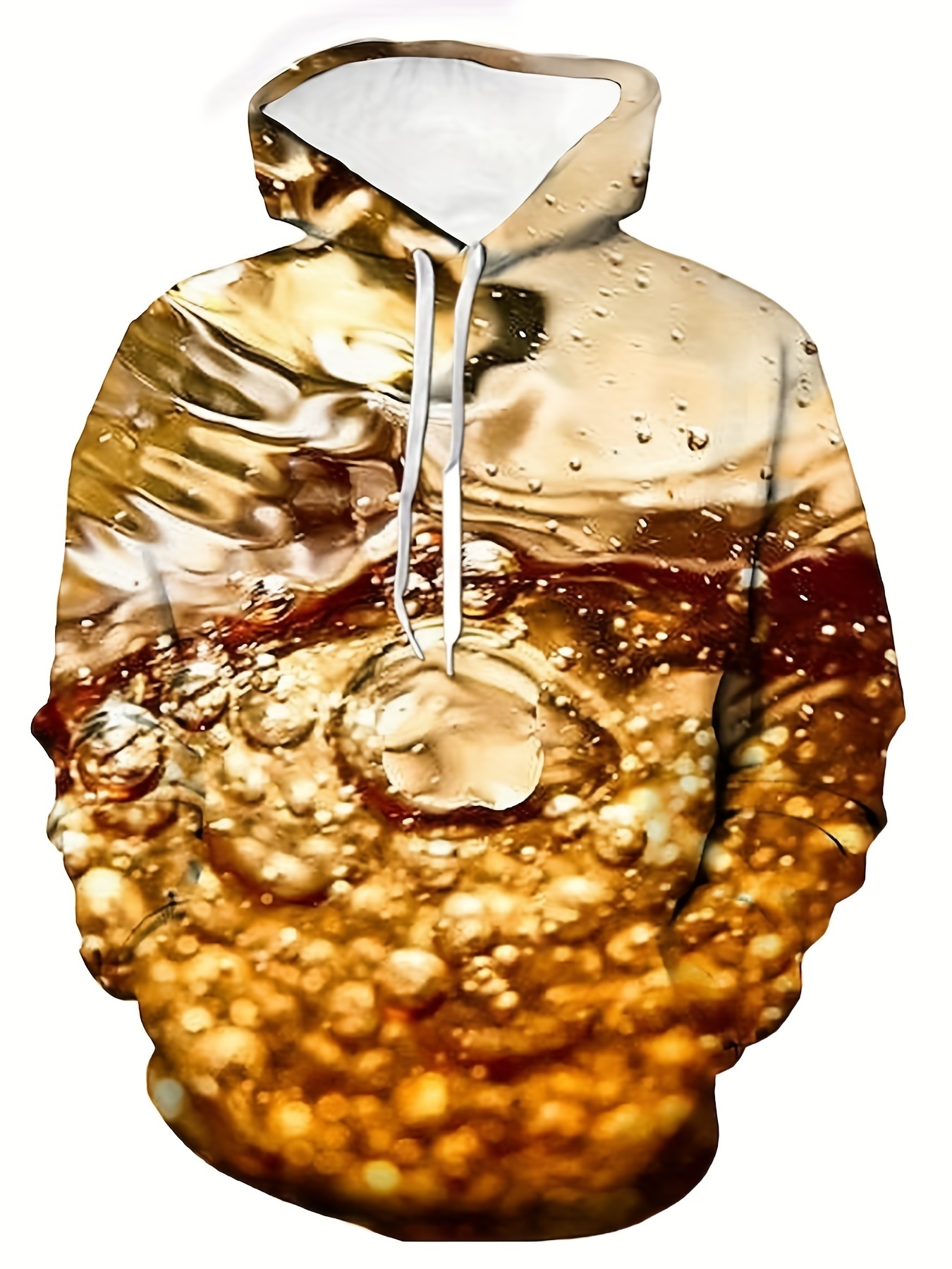 Plus Size Men's 3D Beer Print Hooded Sweatshirt Oversized Hoodies For Autumn/winter, Men's Clothing