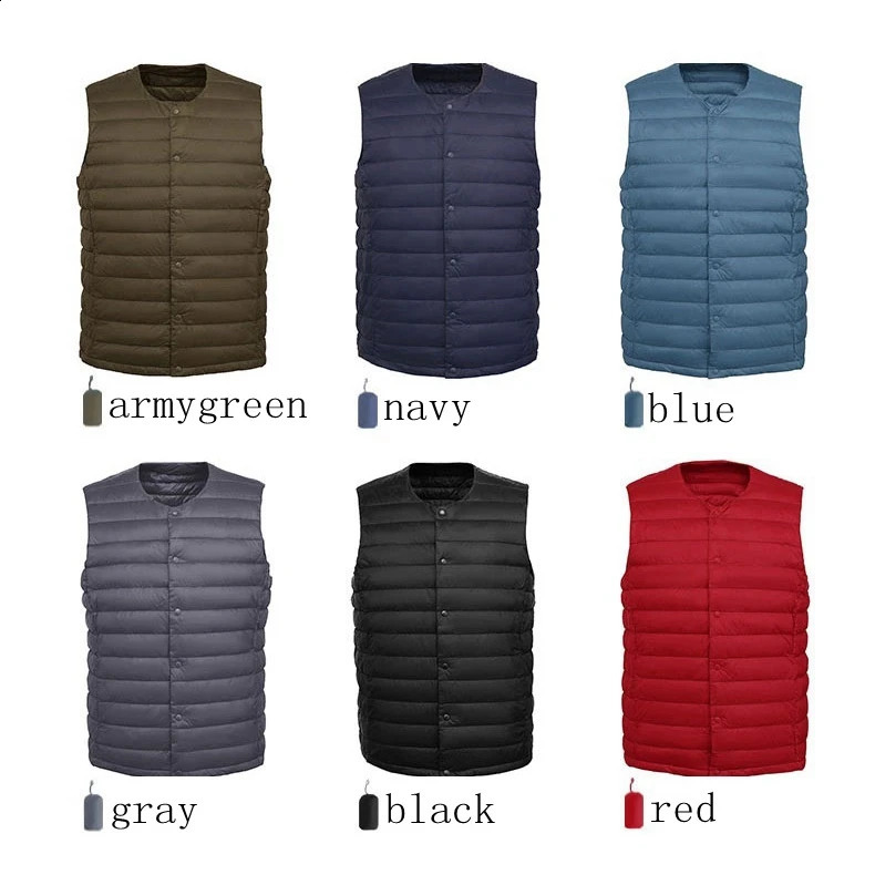 Bang 7XL 6XL Size 90% Matt Fabric Mens Duck Down Vest Ultra Light Vests Weight Windbreaker Sleeveless 240827