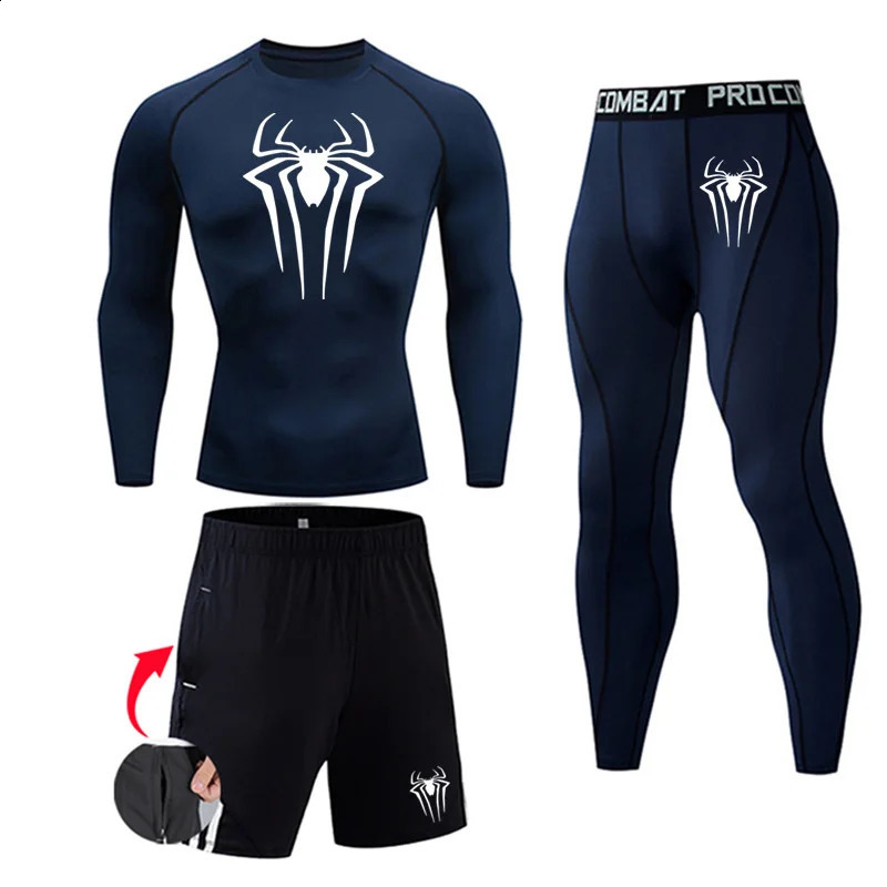 Mens Winter Thermal Underwear Second Skin Compression Sportswear Base Layer Fitness Tights rashgarda MMA Long Sleeves White 240826