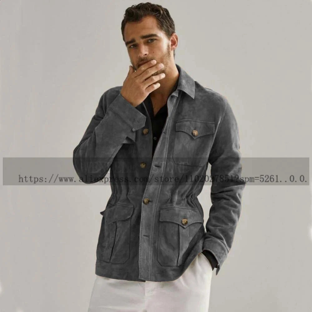 Racing Jackets for Men Slim Fit Suede Customized Single-breasted Winter Mens Jackets Y2k Parkas Male Coat Man Clothing Bomber 240826
