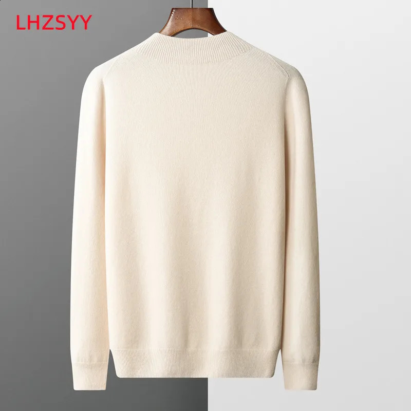 LHZSYY Autumn Winter Men Cashmere Sweater First-Line Ready-To-Wear Pullover Half Turtleneck Casual Sweater Pure Wool Knit Shirt 240826 - view 4