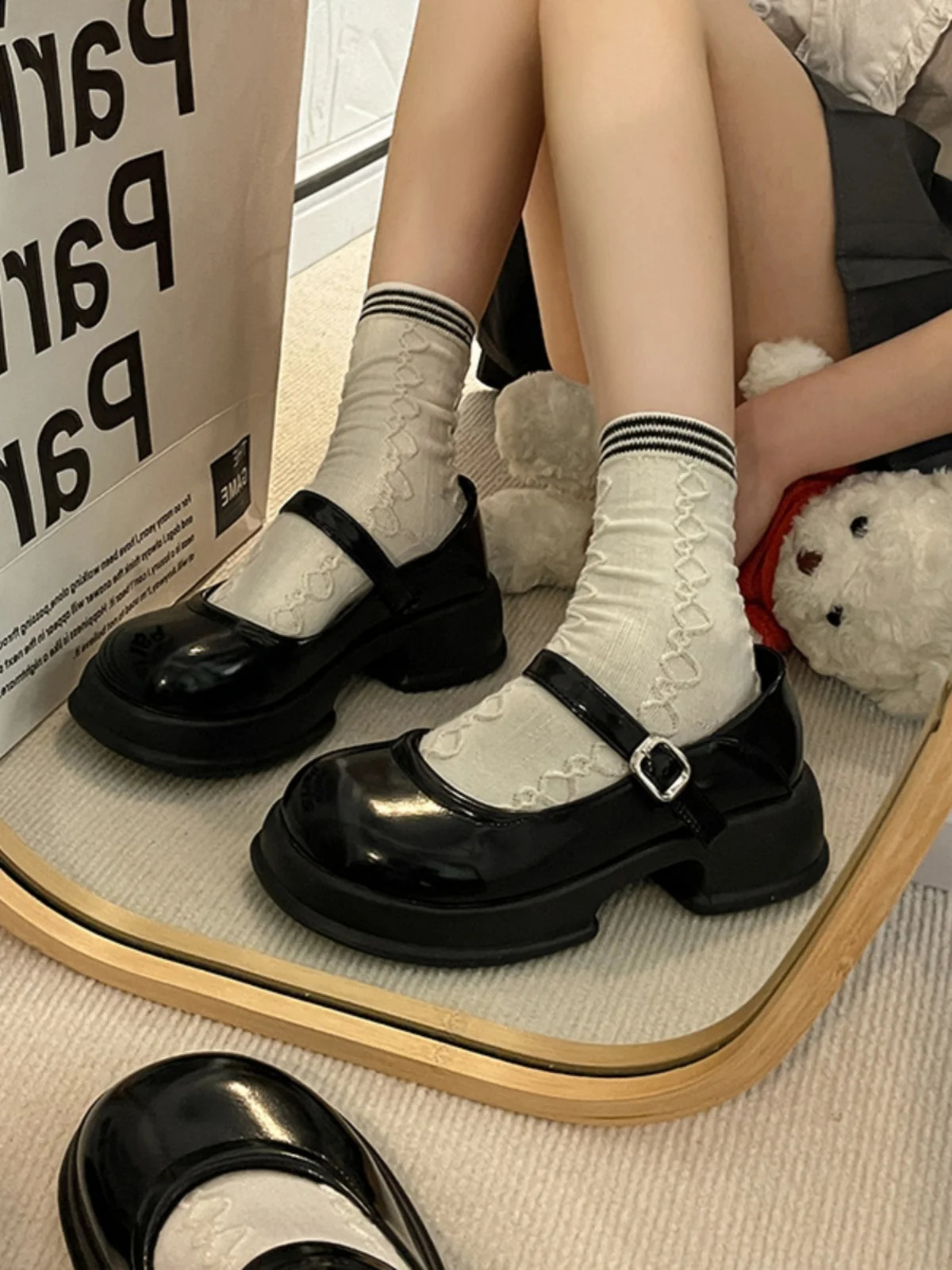 Women Shoes Autumn Oxfords Female Footwear All-Match Patent Leather Ballet Flats Round Toe British Style Fall Dress Preppy R 240826