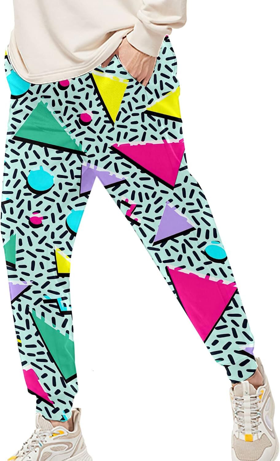 2024 Sweatpants Mens 80s Costumes for Men Joggers Pants Casual Pants Running Pants with Drawstring 90s Outfit for Men sweat pants