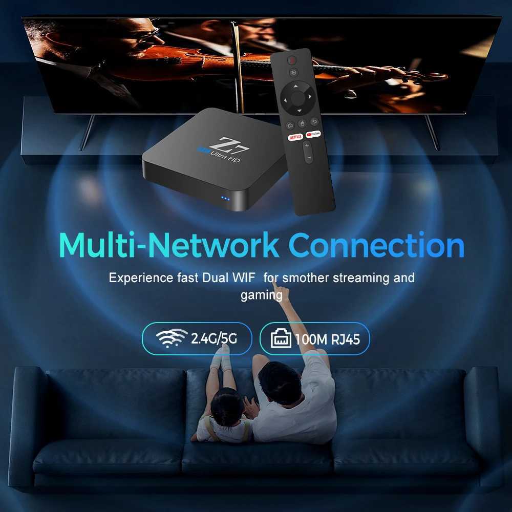 Smart Z7 Android TV Box 4K Ultra HD 2.4G Remote Control Dual WIFI Media Player Allwinner H313 2GB 8GBM240827