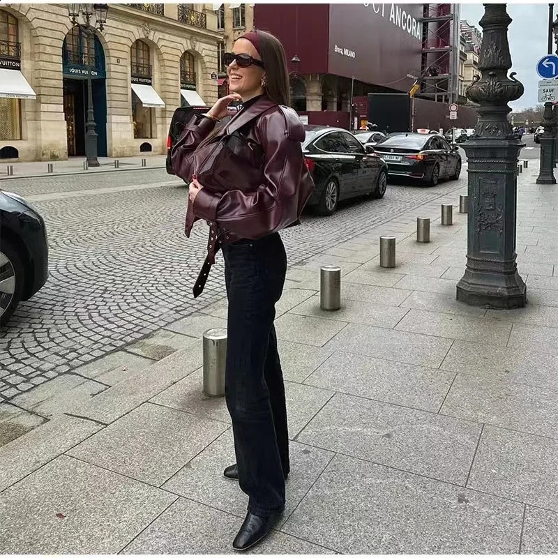 Winter Elegant Retro Collar Long Sleeve Jacket Fashion Belt Ultra Thin Cut Coat Spring Womens Street Party 240826