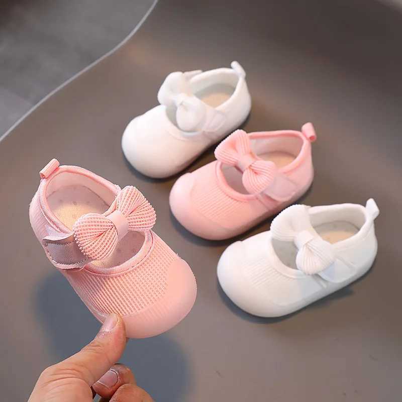 Baby shoes spring and autumn breathable baby shoes butterfly bow mesh shoes age 0-2 fresh princess shoes newborn Zapatillas M240827