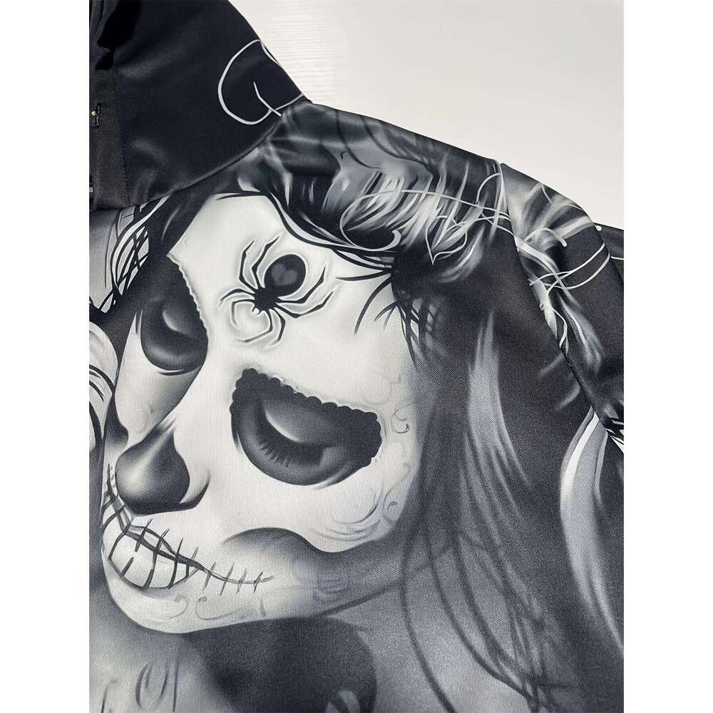 3D Gothic Graphic Hoodie - Adjustable Drawstring Kangaroo Pocket - Casual Fall Winter Wear